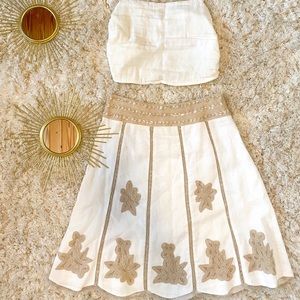 90s Vintage Floral Boho Skirt